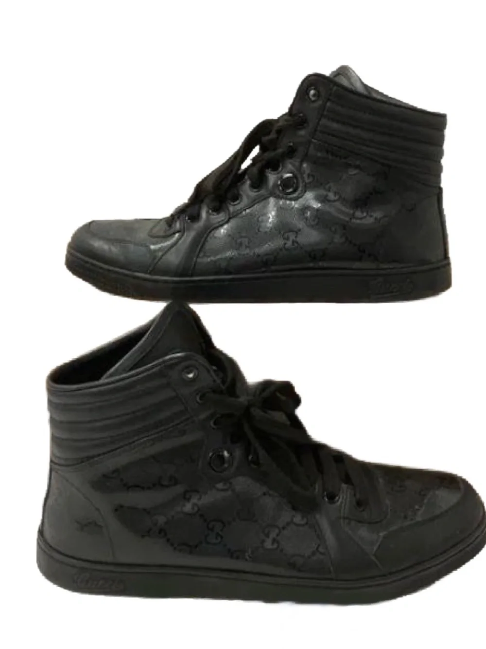 Gucci Authenticated Men's 224778 Black Sneakers Size 6.5 G